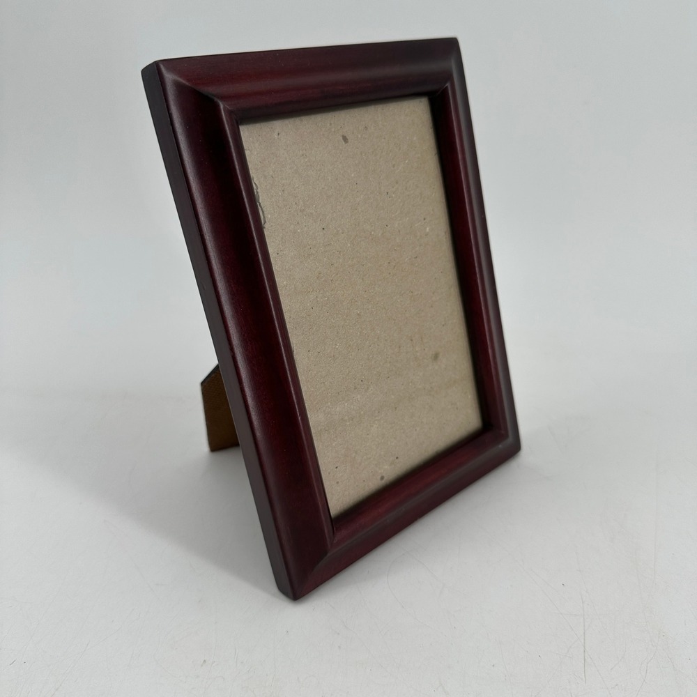 Mahogany Wood Picture Frame 4x6 Traditional Beveled Tabletop Wall Mount Brown